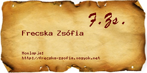 Frecska Zsófia névjegykártya
