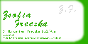 zsofia frecska business card